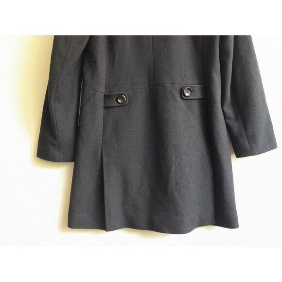 Banana Republic Womens Size Small Italian Fabric Wool Mid Length Coat Black - Picture 2 of 15